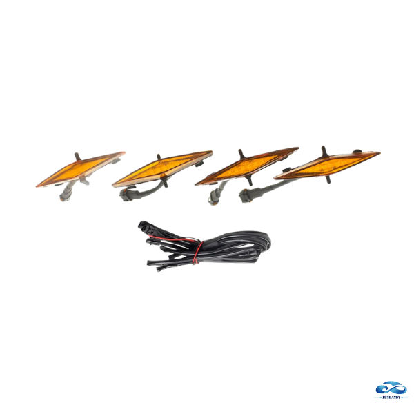 Luces Tipo Raptor Color Ámbar Para Parrilla Delantera De Auto 12V